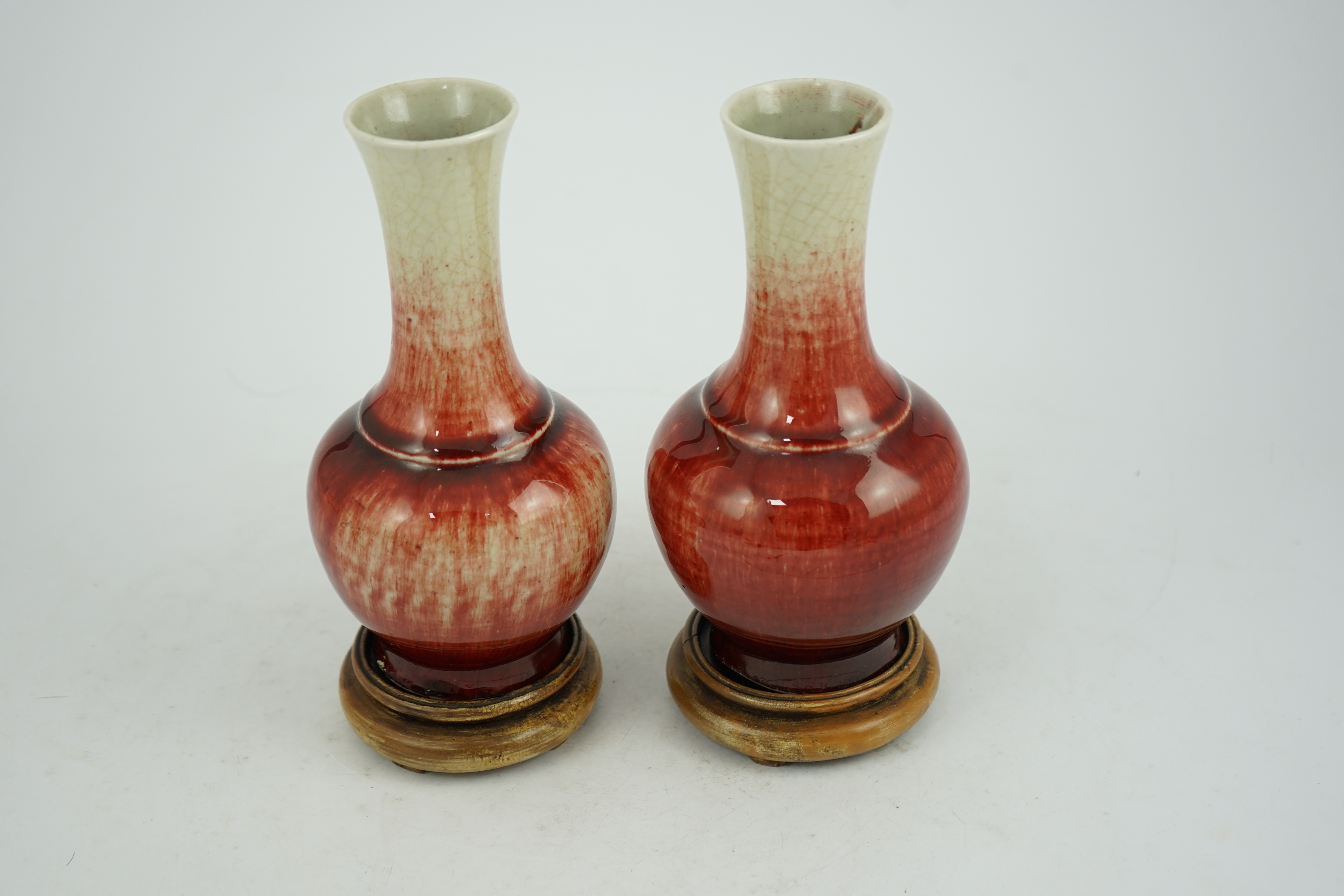 A pair of Chinese Langyao bottle vases, late 18th century